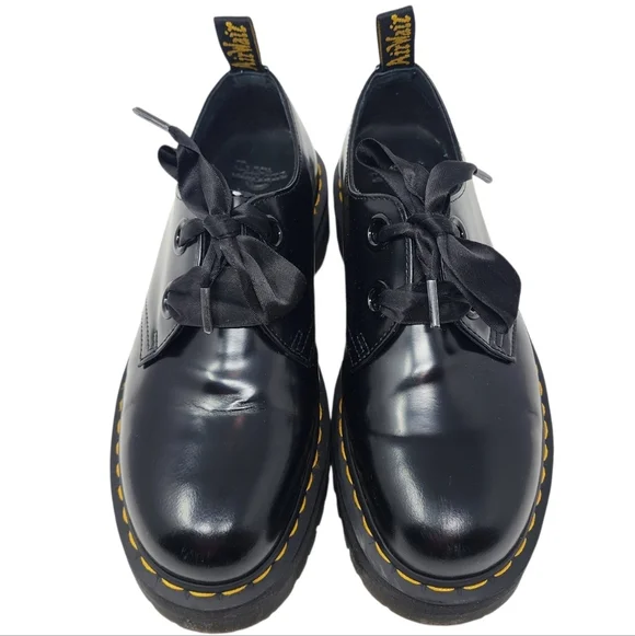 Dr.Martens Holly Platform Oxford In Black Patent Leather Size 9 - Picture 11 of 16